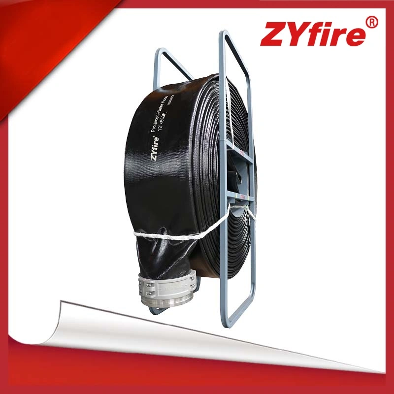 Zyfire 4inch-270psi résistance élevée à l'abrasion et résistance chimique pose TPU Tuyau d'alimentation en eau Frac plat