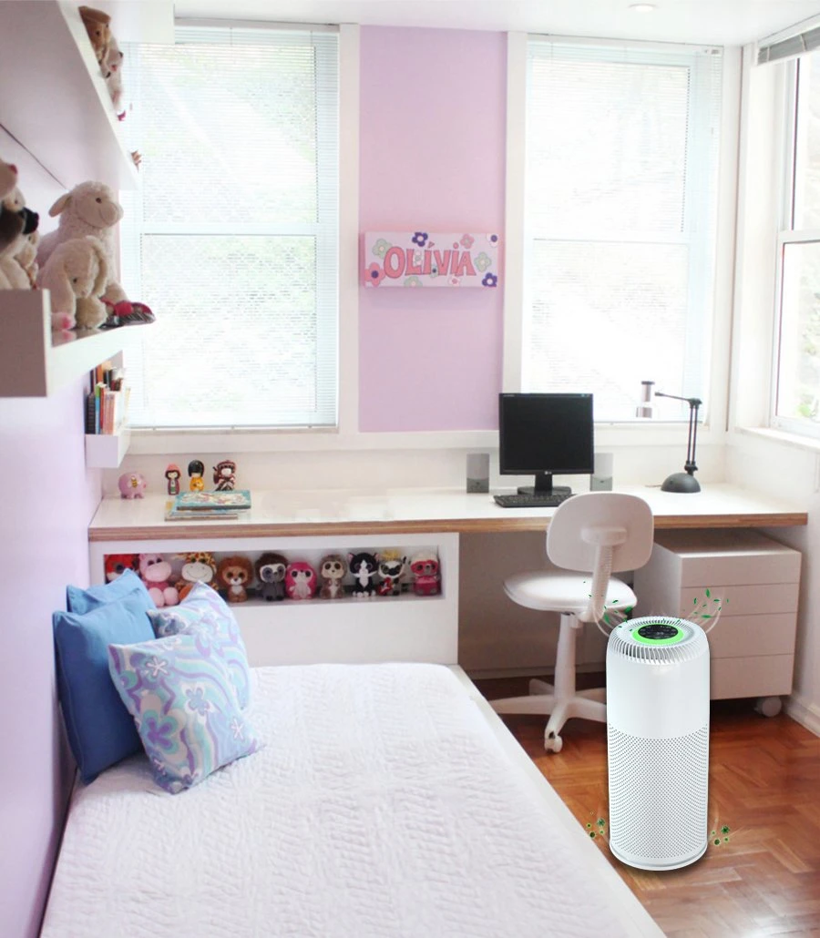 L'Europe meilleur vendeur Accueil Air Purifiers DC filtre HEPA purificateur d'air moteur de ventilateur avec la lumière UV pour les Bactéries Virus