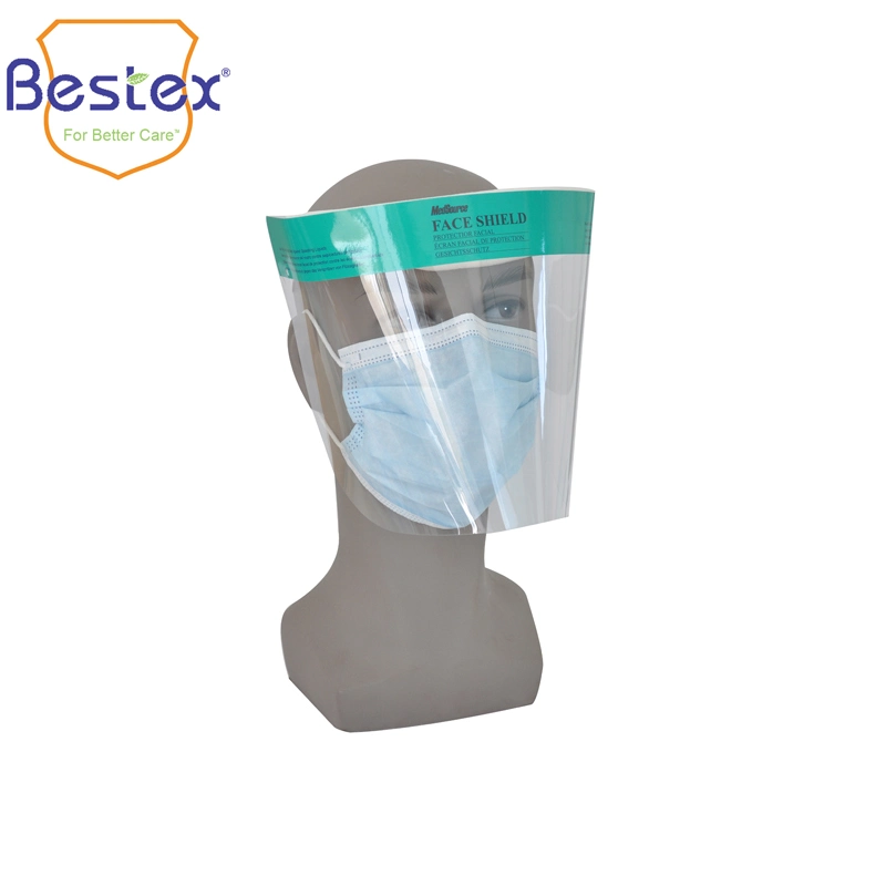 Factory Direct Sales High quality/High cost performance  Adjustable Eye Protective Full Face Disposable Plastic Anti-Fog Faceshield