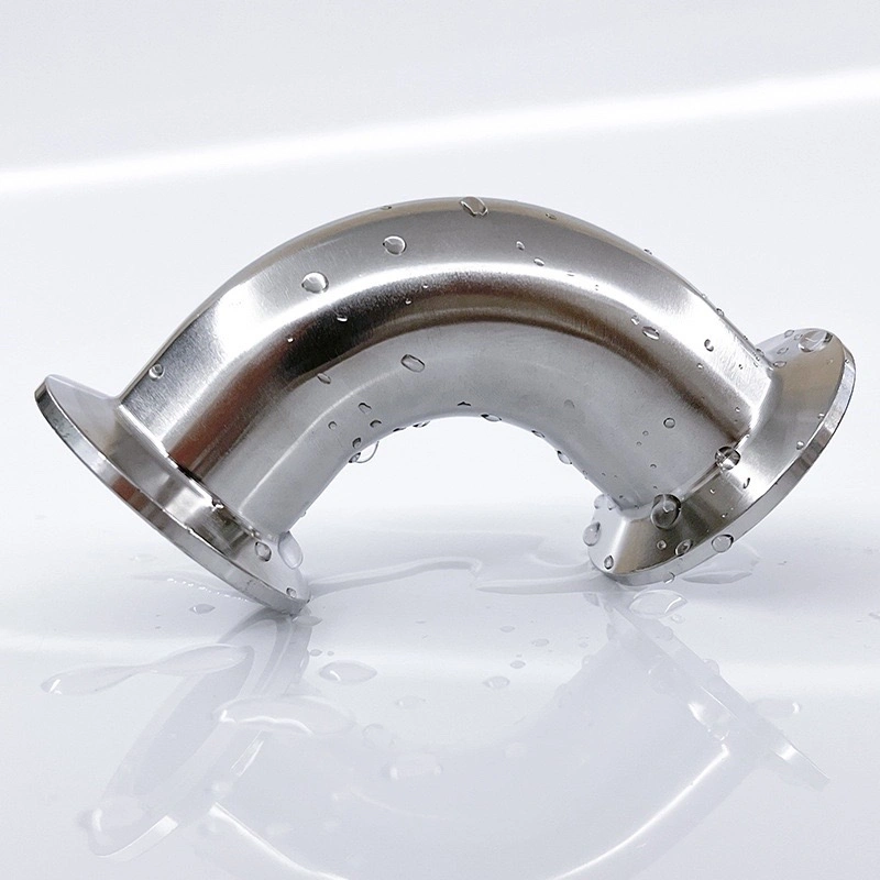 SS304 316L Clamped Elbow Pipe Connector Sanitary Stainless Steel 90 Degree Tri Clamp Elbow