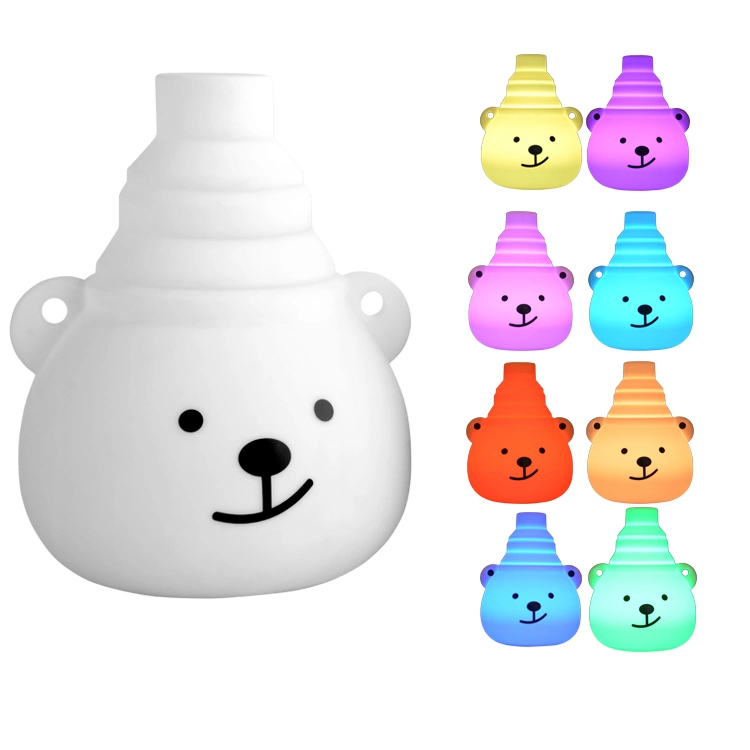 High quality/High cost performance  3D Night Light Colors Changeable Bear Shape Baby Choice Mini Size LED Kid&prime; S Toys Silicone Bedside Lamp for Children Baby