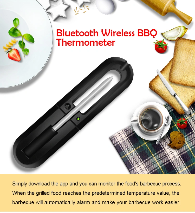 Thermomètre à viande intelligent avec Bluetooth ® et barbecue à portée sans fil 165FT Thermomètre