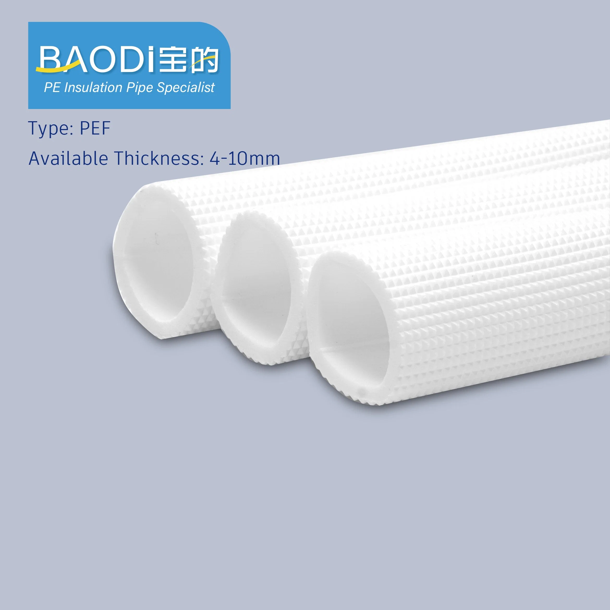 PE Thermal Insulation Foam Hose for Air-Conditioning with 2 Layers Customized Size OEM &Phi;8,12,15,19,22,25mm Thickness 4mm,5m,6mm,7mm,8mmfire Reductant