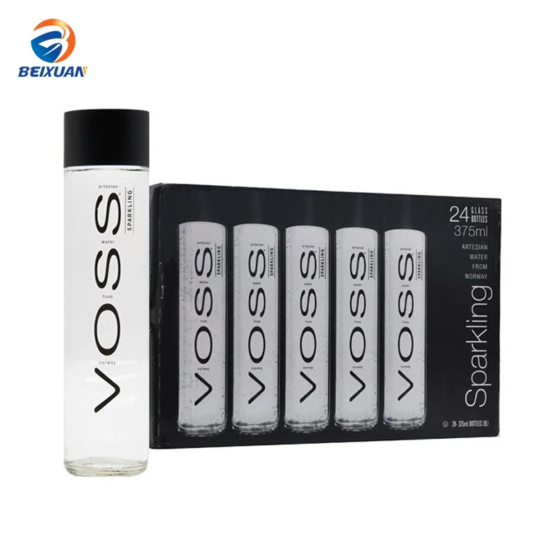 Voss Fashionable Mineral Water Glass Bottle Juice Bottle with Cover