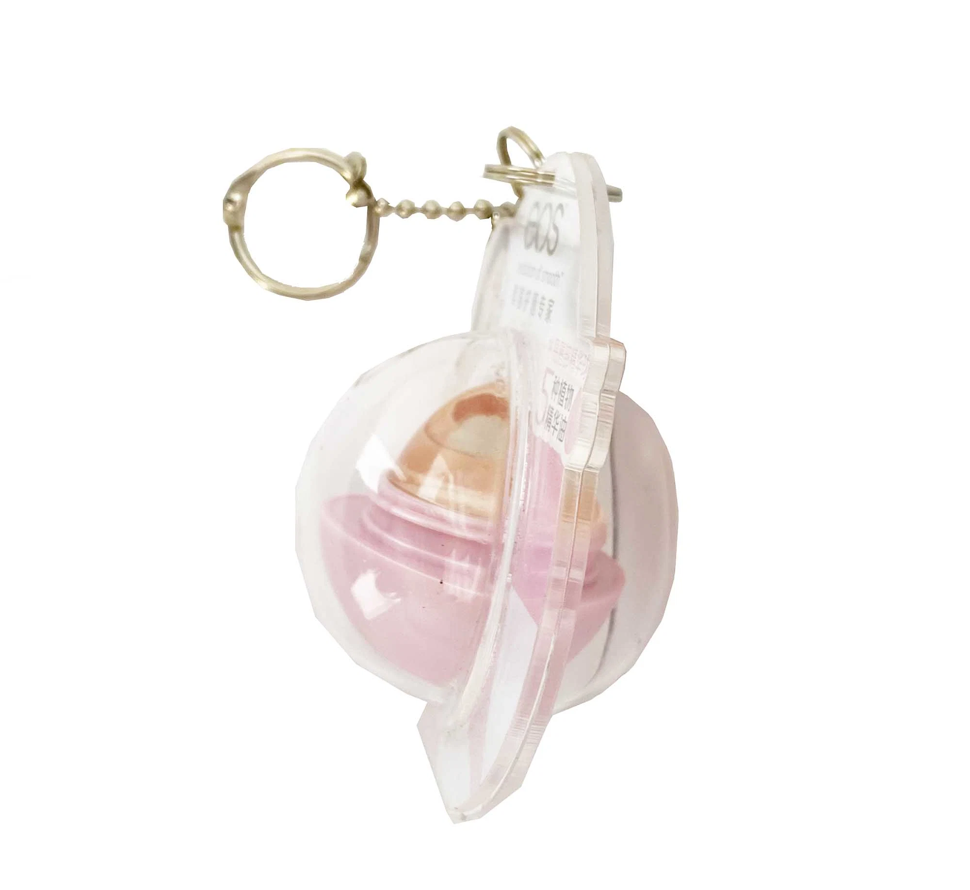 Cute Girl Like Pink Color Cosmetic Customized Acrylic Key Ring for Packaging and Retail