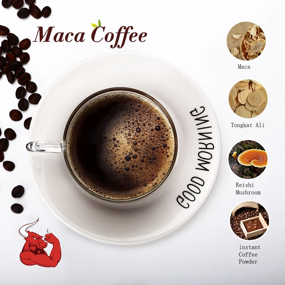 Ganoderma Lucidum café forte de Ervas Tongkat Ali Pénis Alargamento Maca Instantâneas Café para o homem Healthcare Supplemen