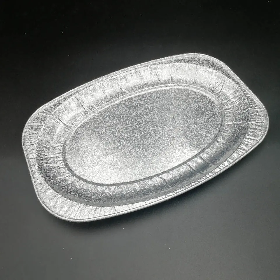 Disposable Aluminum Foil Mold Silver Box Oval Tin Pie