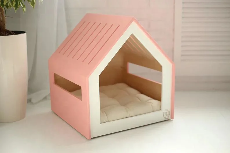 Dog Furniture with Bed Indoor Dog House Kennel Crate