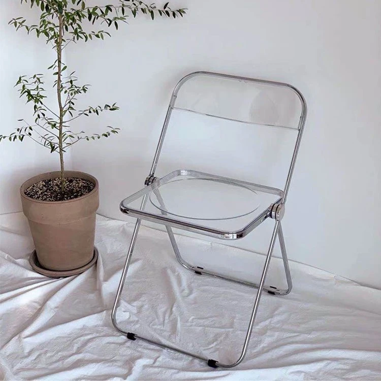 Silla de Comedor plegable de plástico transparente de la moderna Silla de Comedor