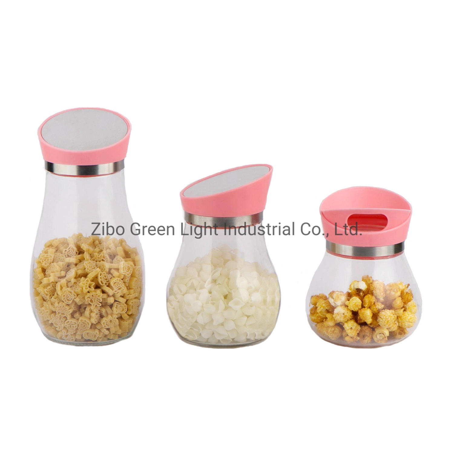 Belly Shape Glass Storage Jar for Coffee Sugar Tea with Plastic Screw Lid