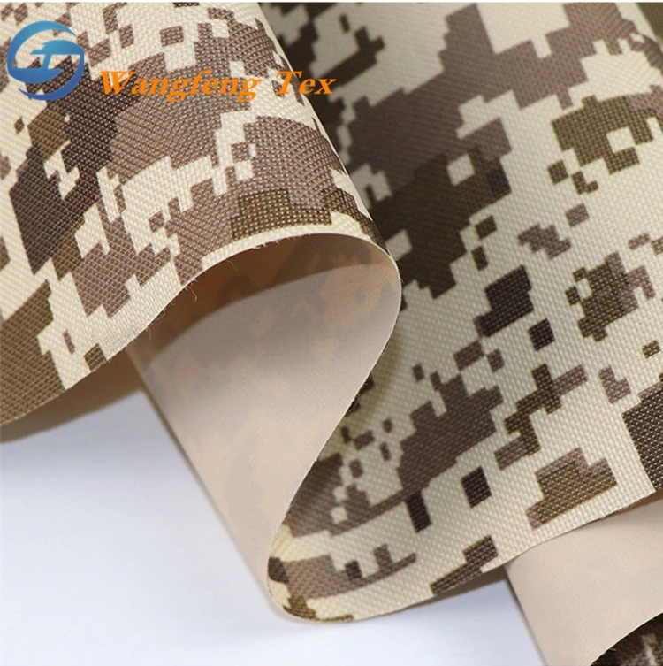 Ready Made Stock Camo Printed Polyester Nylon 600d/300d/450d PU/PE/PVC Coated Oxford Fabric for Tents and Bag