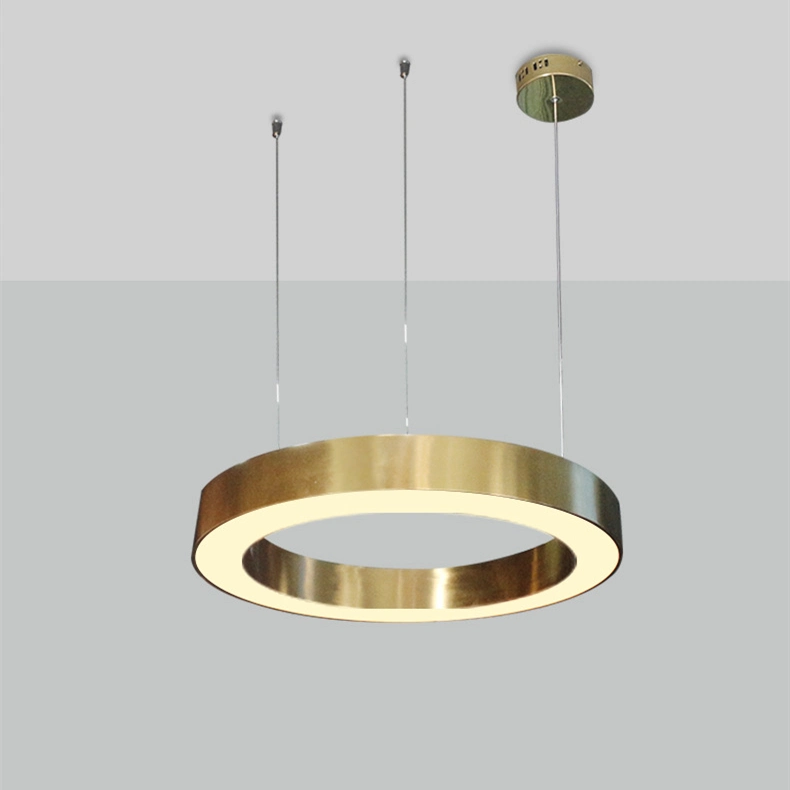 Stainless Steel Bronze Golden Color LED Ring Pendant Light