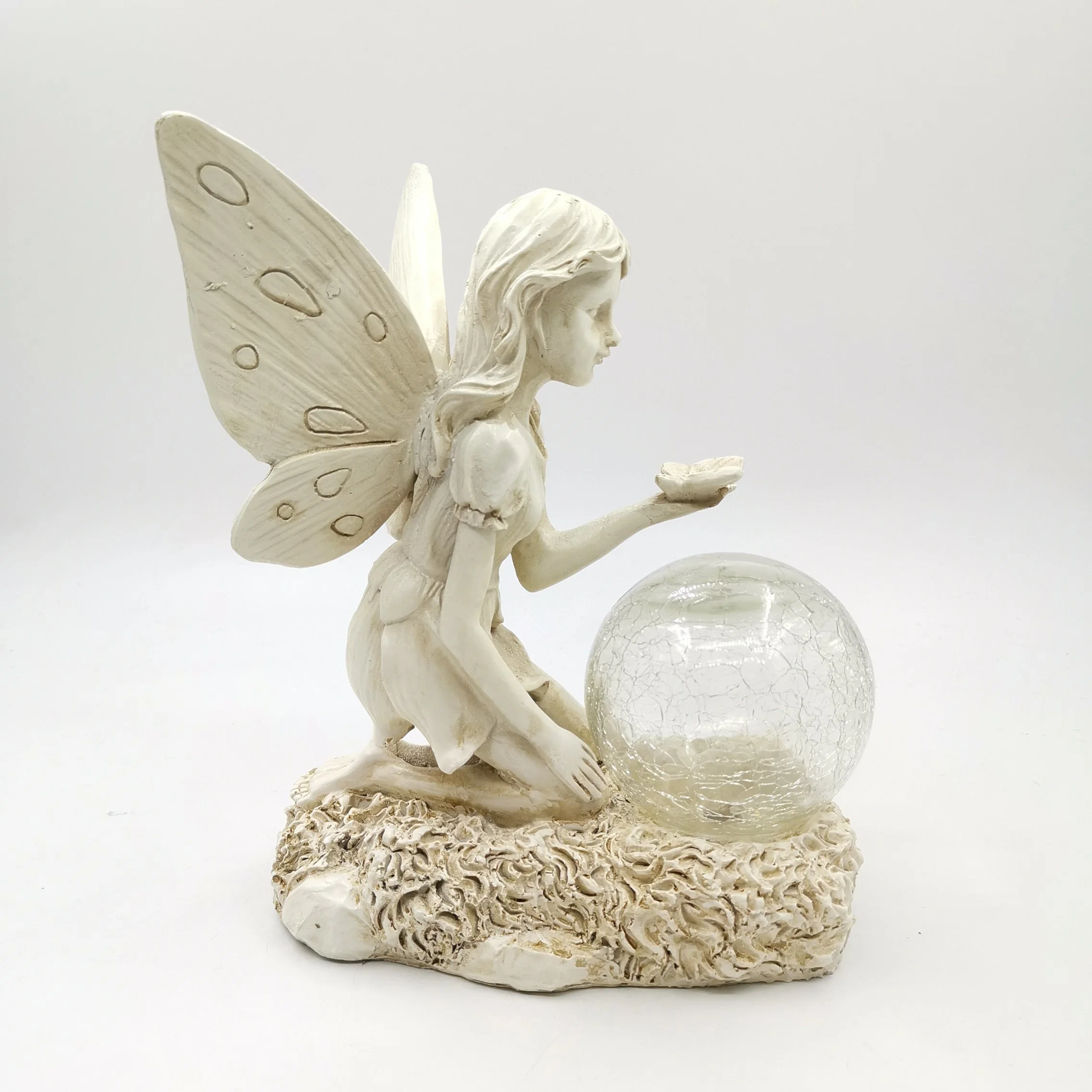 Статуя сада Solar Angel Resin со светодиодными лампами