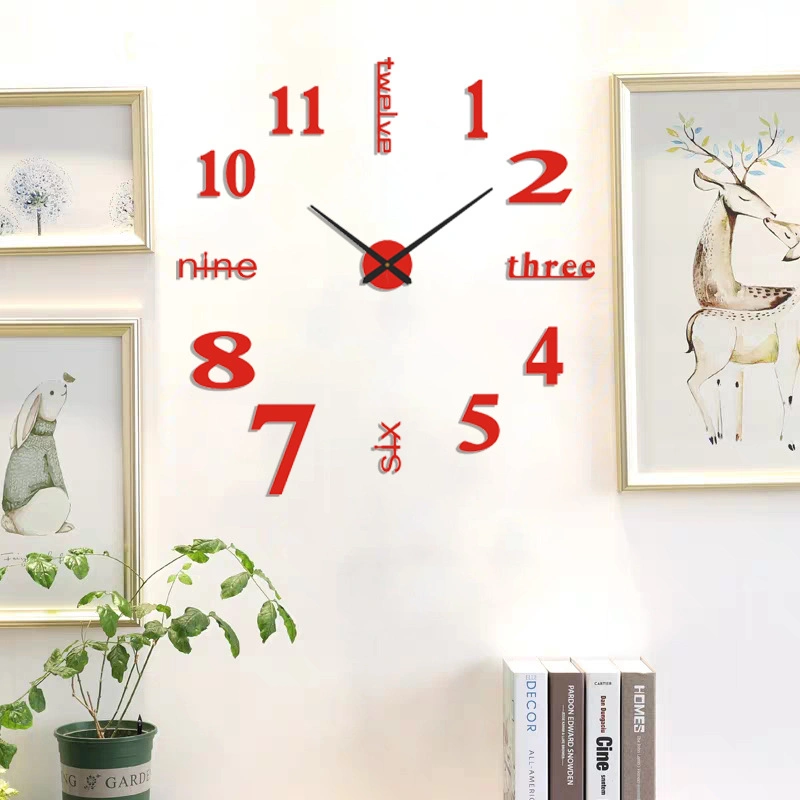 Cross-Border Black Creative Silent Simple DIY Living Room Three-Dimensional Wall Clock