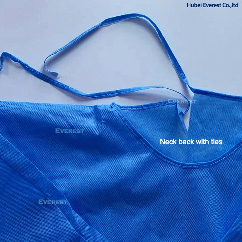 Uso hospitalario Médico Hospital estéril impermeable Protector quirúrgico médica estándar Nonwoven Bata bata quirúrgica desechable