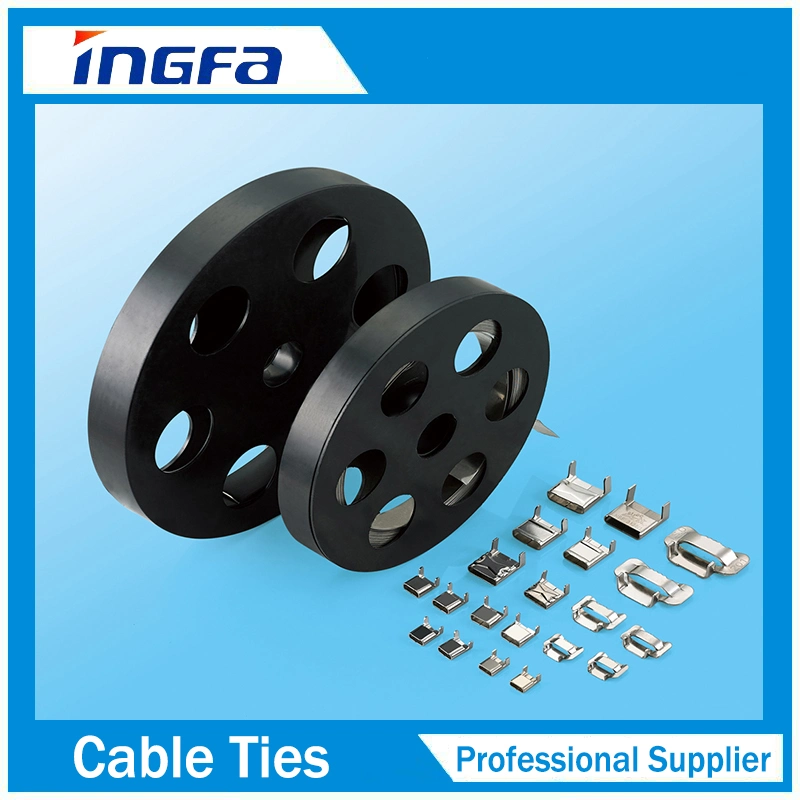 شريط ربط من الفولاذ المقاوم للصدأ في الموزّع البلاستيكي 0.76X19