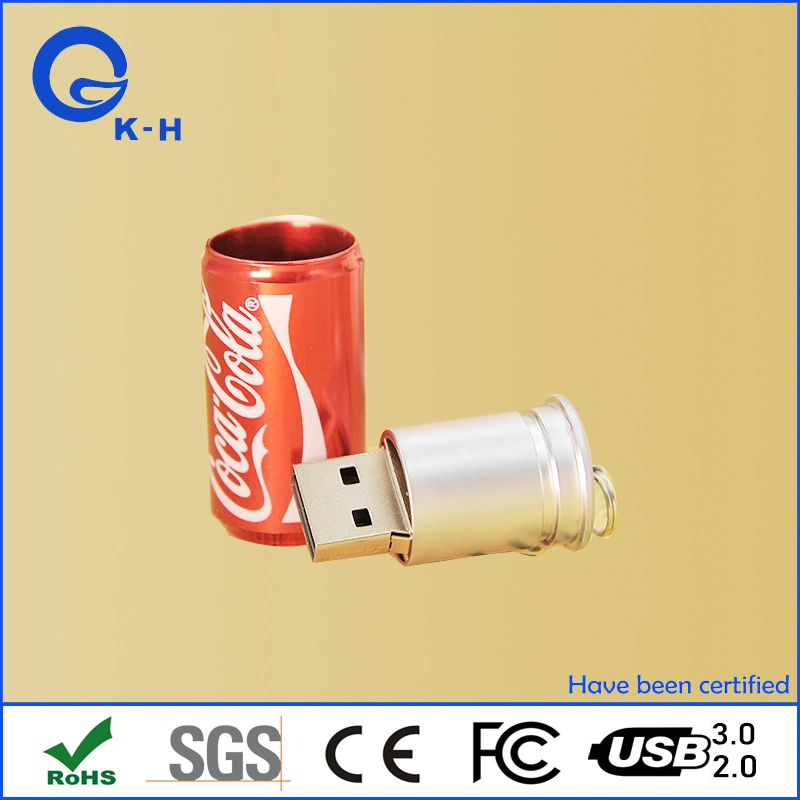مخزن فلاش USB محمول من طراز كوكاكولا المعدني سعة 1 جيجابايت 4 جيجابايت 8 جيجابايت