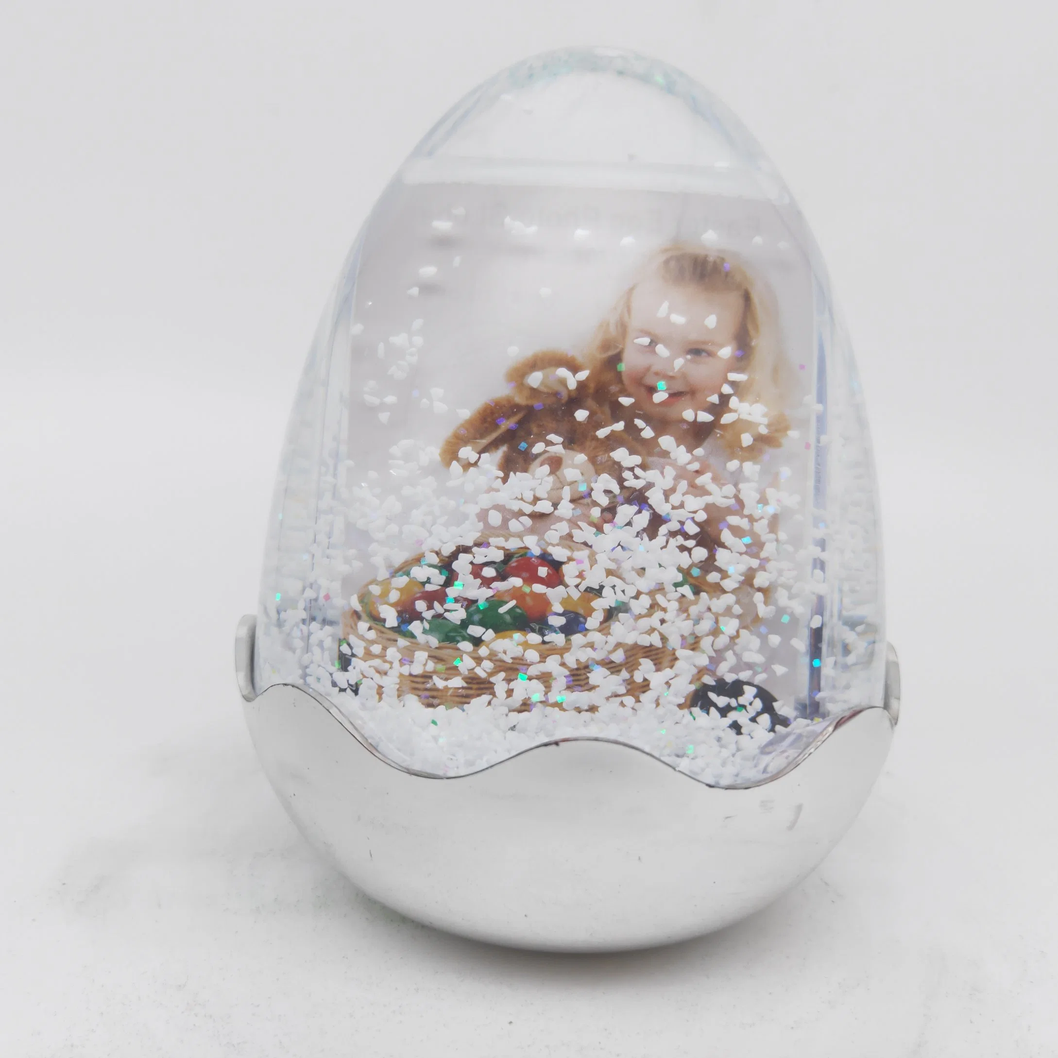 E-Coating Base Egg Shape Photo Frame Snow Photo Frame