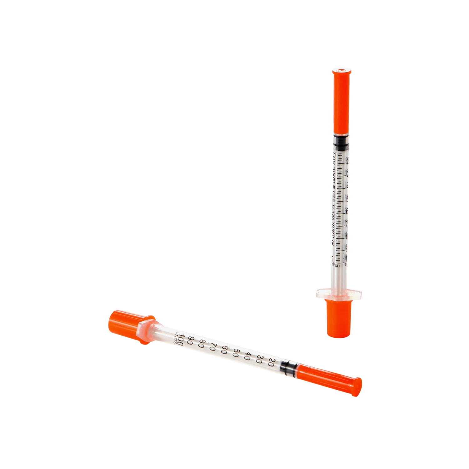 Seringue en plastique jetable pour injection médicale d'insuline avec aiguille hypodermique.