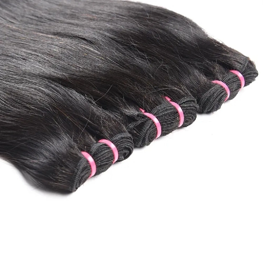 Grade 12 a Machine Double Weft Drawn Peruvian Straight Human Hair Bundles in Extension