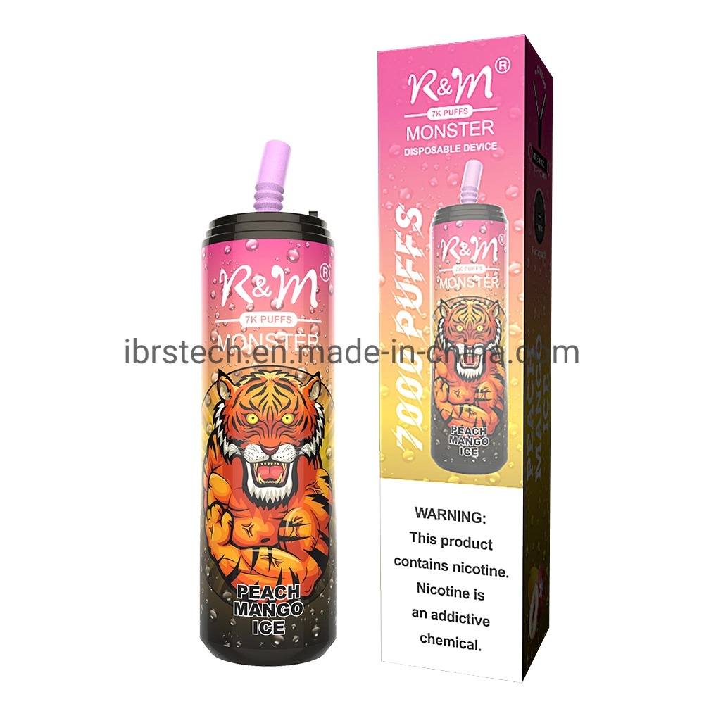 Wholesale/Supplier 2% 5% Nicotine Cola Can Shape 15ml E Liquid R&M Monster 7000 Puffs Mesh Coil Disposable/Chargeable Electronic Cigarette Vape