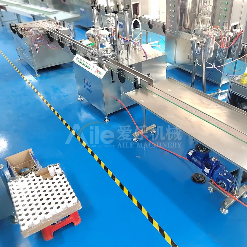 Manufacturing Plant Full Automatic Aerosol Filling Assembly Line