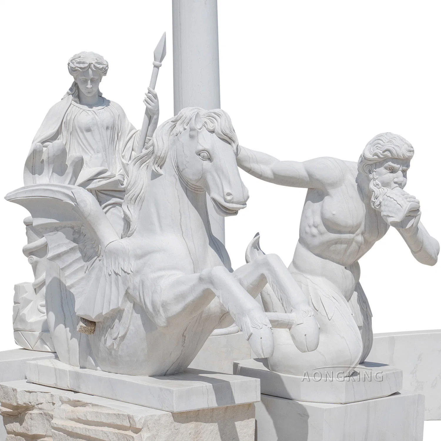 Nature Marble Greek God Poseidon Marble Statue Garden Fountain