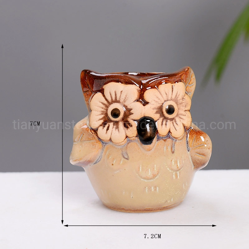 Nordic Ceramic Crafts Owl Succulent Flower Pot