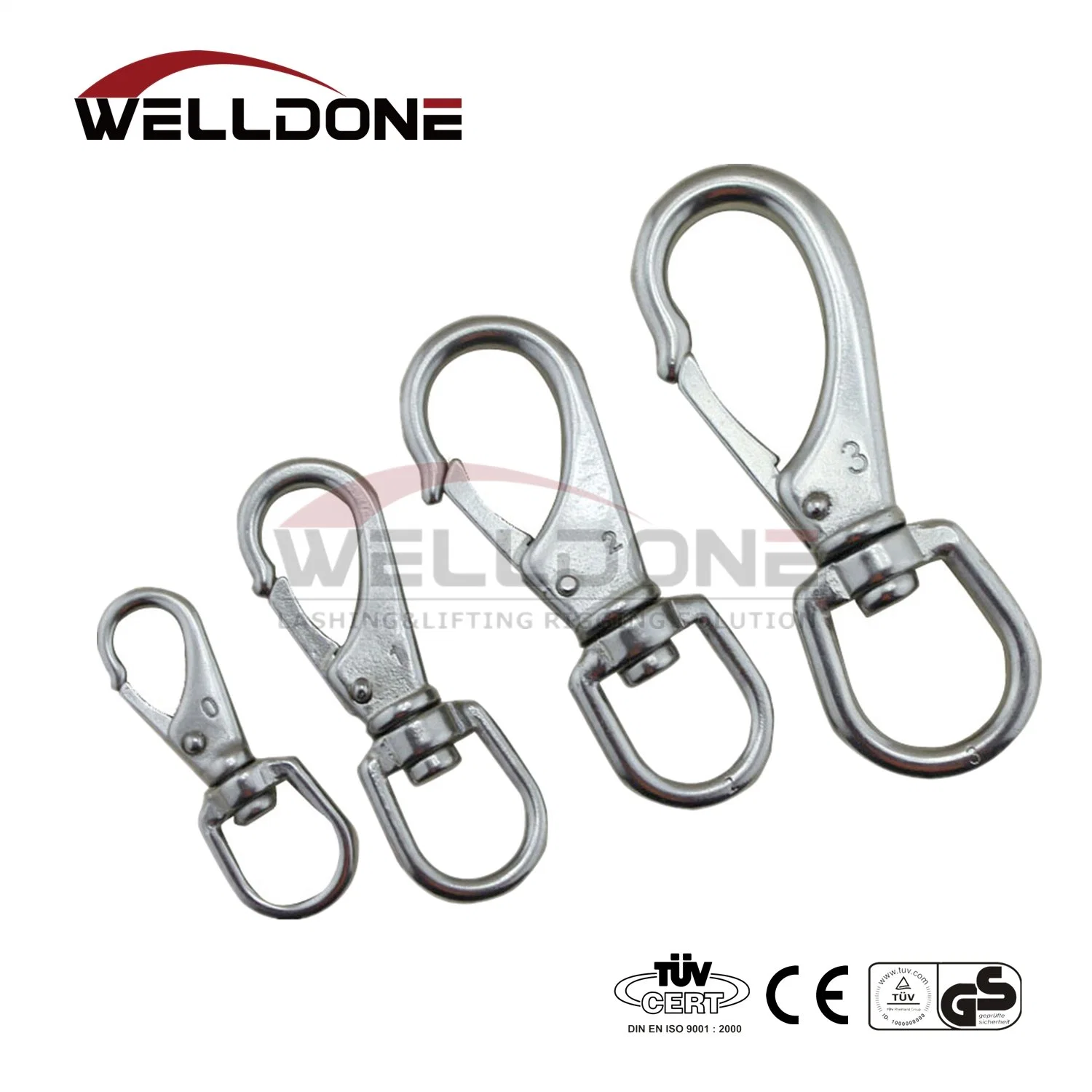 SS304/316 Stainless Steel Spring Latched Dog Collar Swivel Wholesale/Supplier Marine Snap Hooks