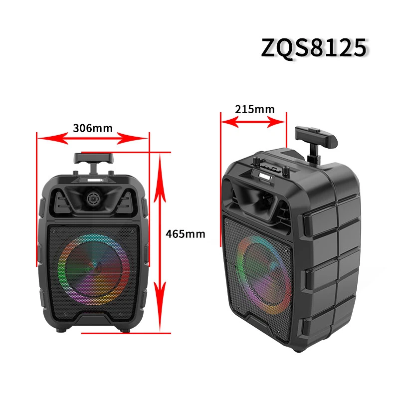 Subwoofer amplificador de alta potencia de 8 pulgadas portátil Bluetooth recargable inalámbrica Oradores