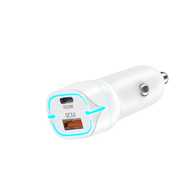 OEM de fábrica del teléfono móvil Dual USB 20W-C cargador de coche cargador rápido Pd