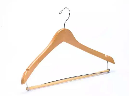 الملابس الخشبية المنحنية Hangers: الملابس الطبيعية الخشبية العليا الملابس Hangers ذات الشكل المنحني مع بار مغلق لمعاطف / بدلات / قمصان العرض
