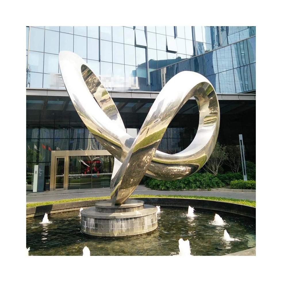 Abstract Curve Line Hotel Resort Decor Tall Handicraft Metal Garden Huge Sculpture