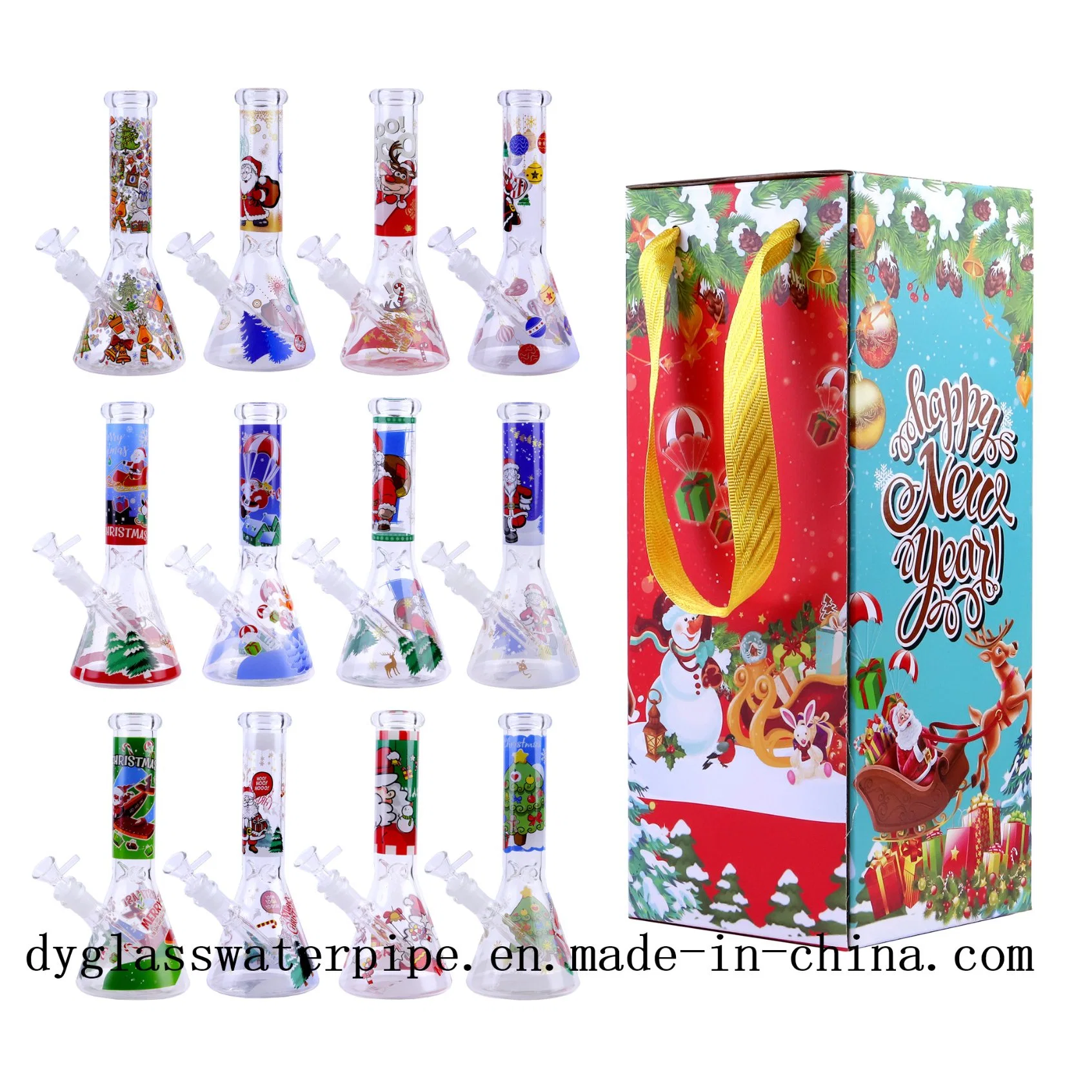 Big 35cm Christmas Gift Design Glass Water Pipes