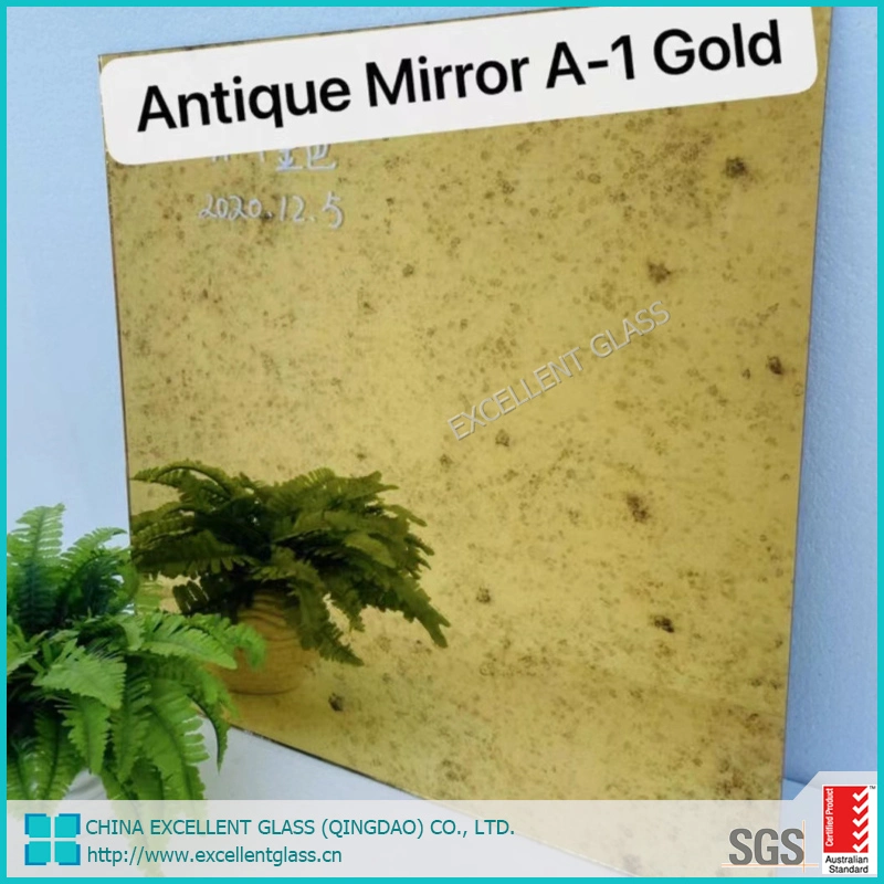 5mm 1830*2440mm Antique Gold Mirror/Tempered Mirror/Antique Safety Mirror /Antique Glass Mirror /Tempered Mirror/ Antique Mirror/ Rear View Mirror/Convex Mirror