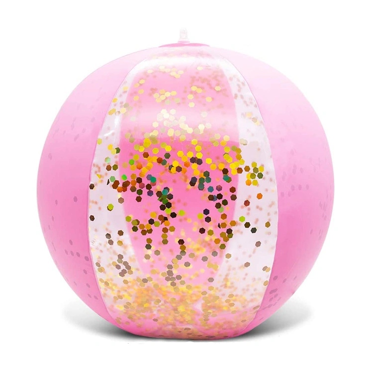 Inflatable Glitter Beach Ball Confetti Pool Toys