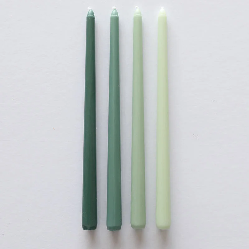 Mixed Color Long Pole Candle 4-Piece Set Paraffin Wax Blend Taper Candle for Weddings Party