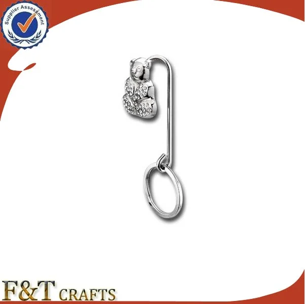 Wholesale/Supplier Cheap Custom Metal Clothes Purse Hanger Hook with Keyring (FTBH9214J)