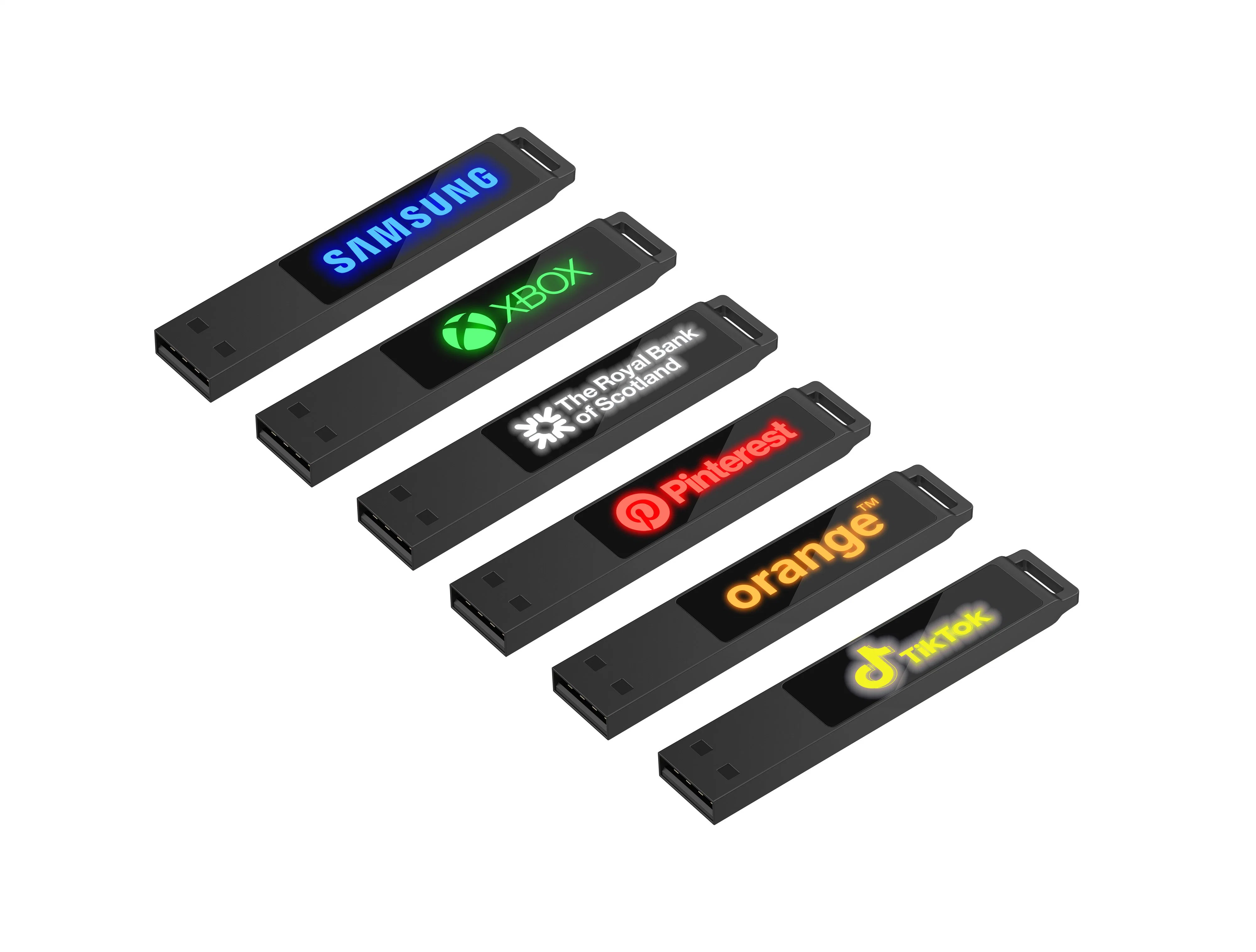 Clé USB métal 1 Go 4 Go 8 Go 16 Go 32 Go logo Stylo lumineux Drive Pendrive filles cadeau OEM