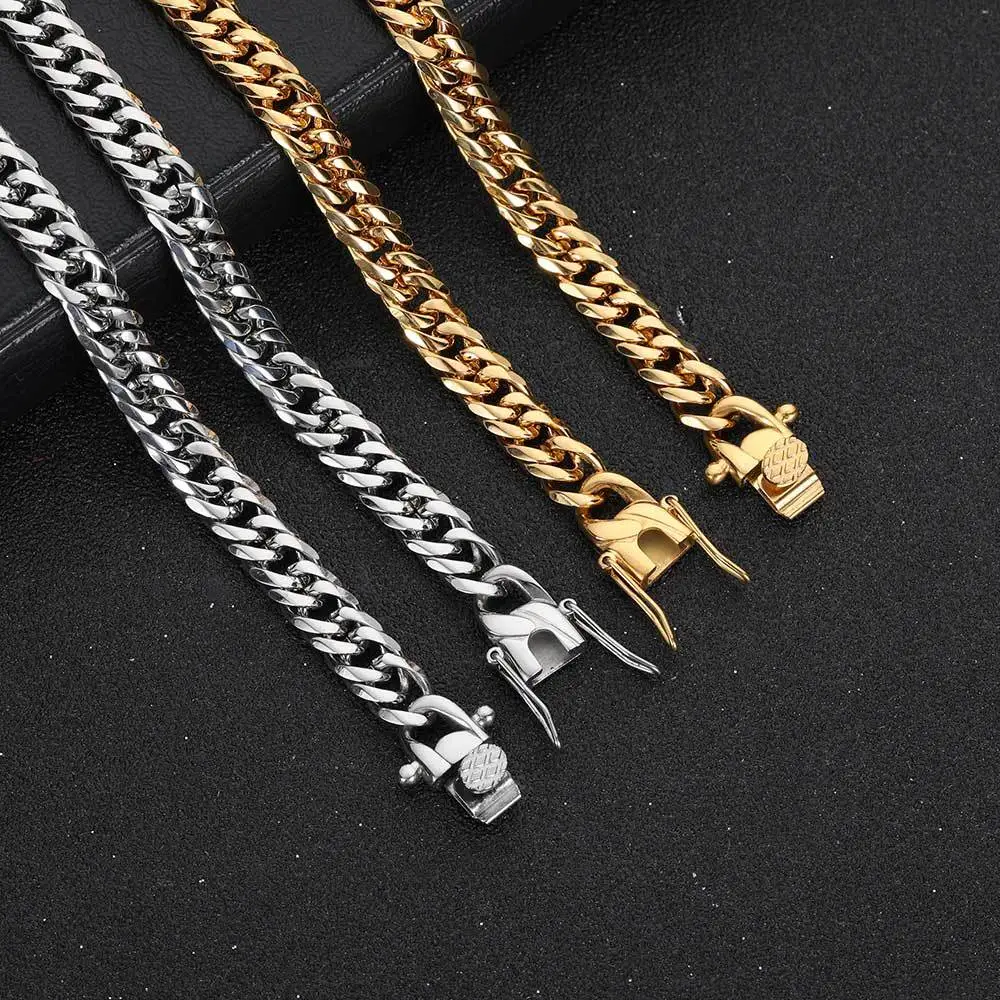 Stainless Steel Necklaces Cuban Chains Everything Niche Necklaces Hip Hop Men Jewellery