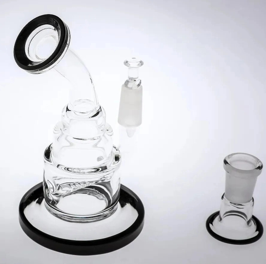 Real Images Glass with Bowl Joint Size 144mm 22cm Tall Hollow Tire Perc Oil Rigs Hookahs Smoking Water Pipes