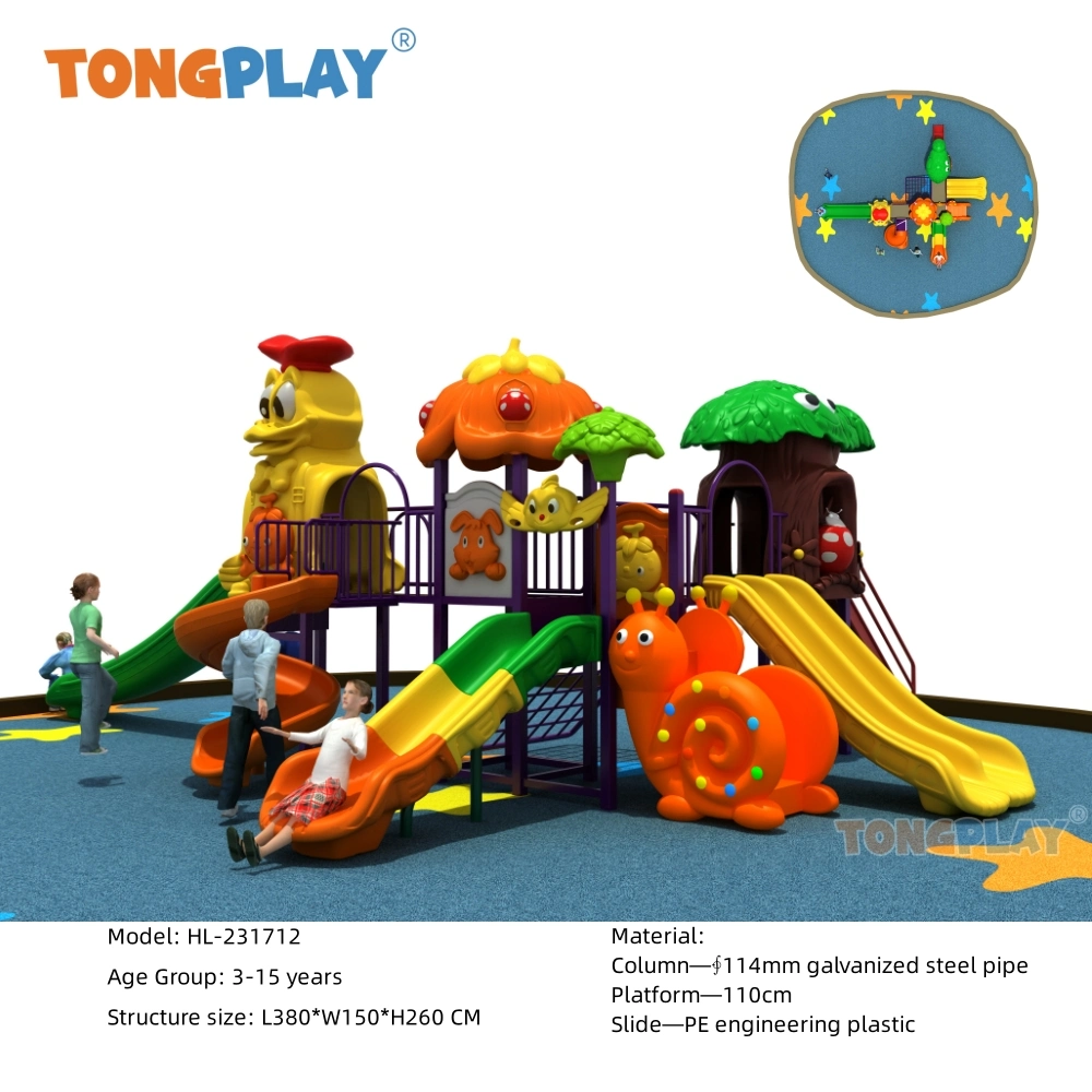 Tongplay Aqua Dome diapositiva exterior de plástico y estructura de escalada Niños amistosos correr para niños de Kindergarten