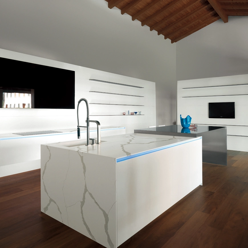 Neue Produkte Quarzsteinplatte für Küchenschrank Arbeitsplatte arbeiten Top Solid Surface White Kunstmarmor Arbeitsplatte