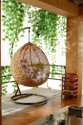 Hot Sell Outdoor Hanging Rattan Chair Leisure Wicker Patio Swing Chair