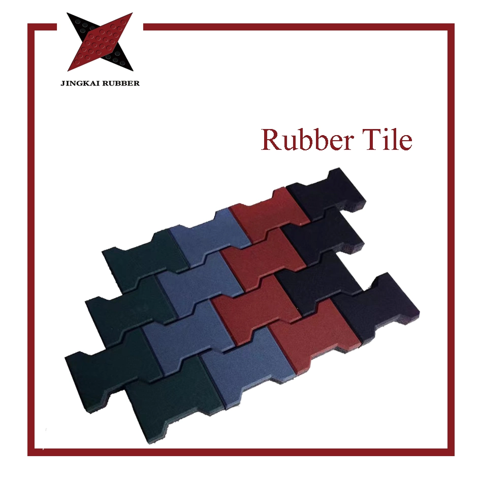 Gym Interlocking Rubber Tiles Safety Tile Sports Rubber Tile Playground Rubber Flooring