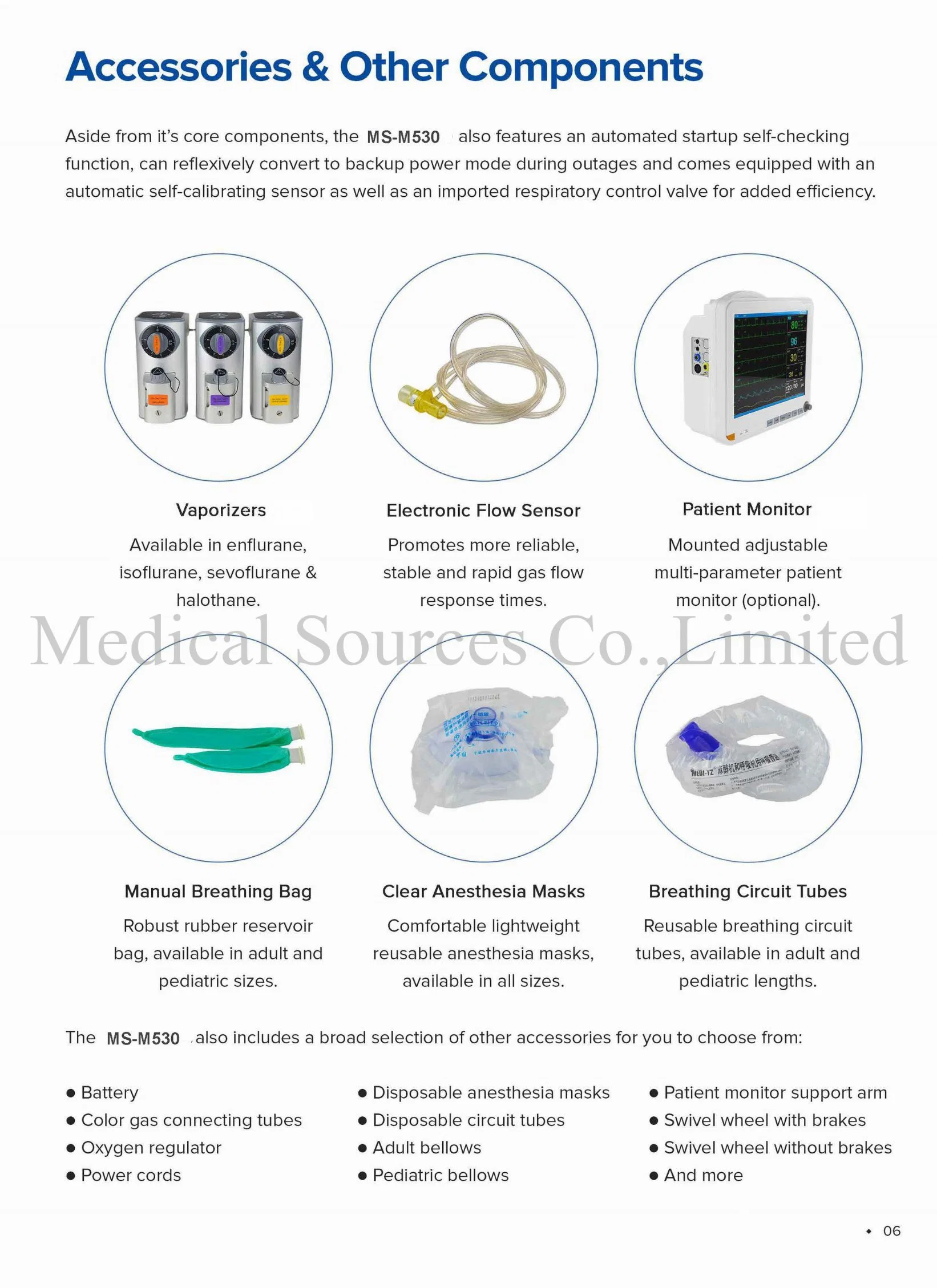 (MS-M540) La anestesia del Hospital de la máquina de anestesia vaporizador con ventilador