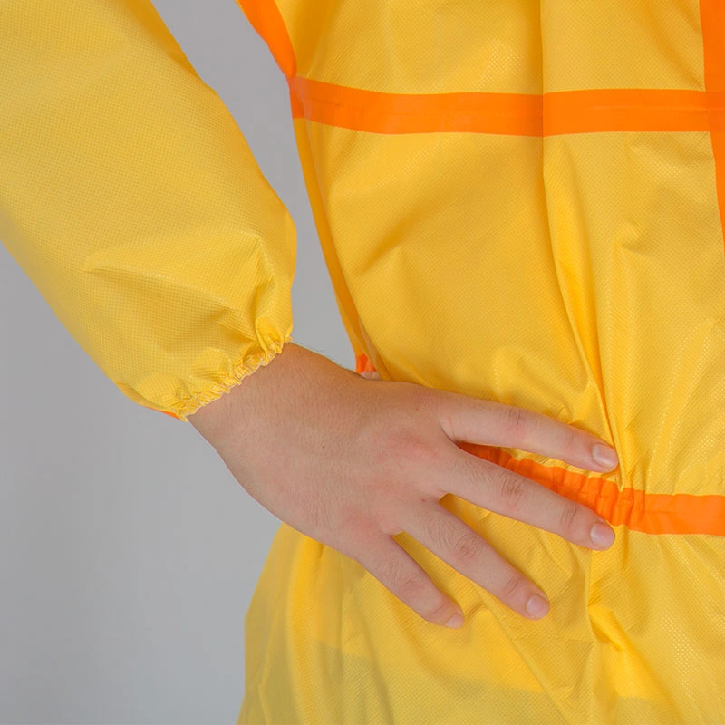 Wholesale PPE Suit Safety Wear Yellow Waterproof Breathable Disposable Protective Clothing