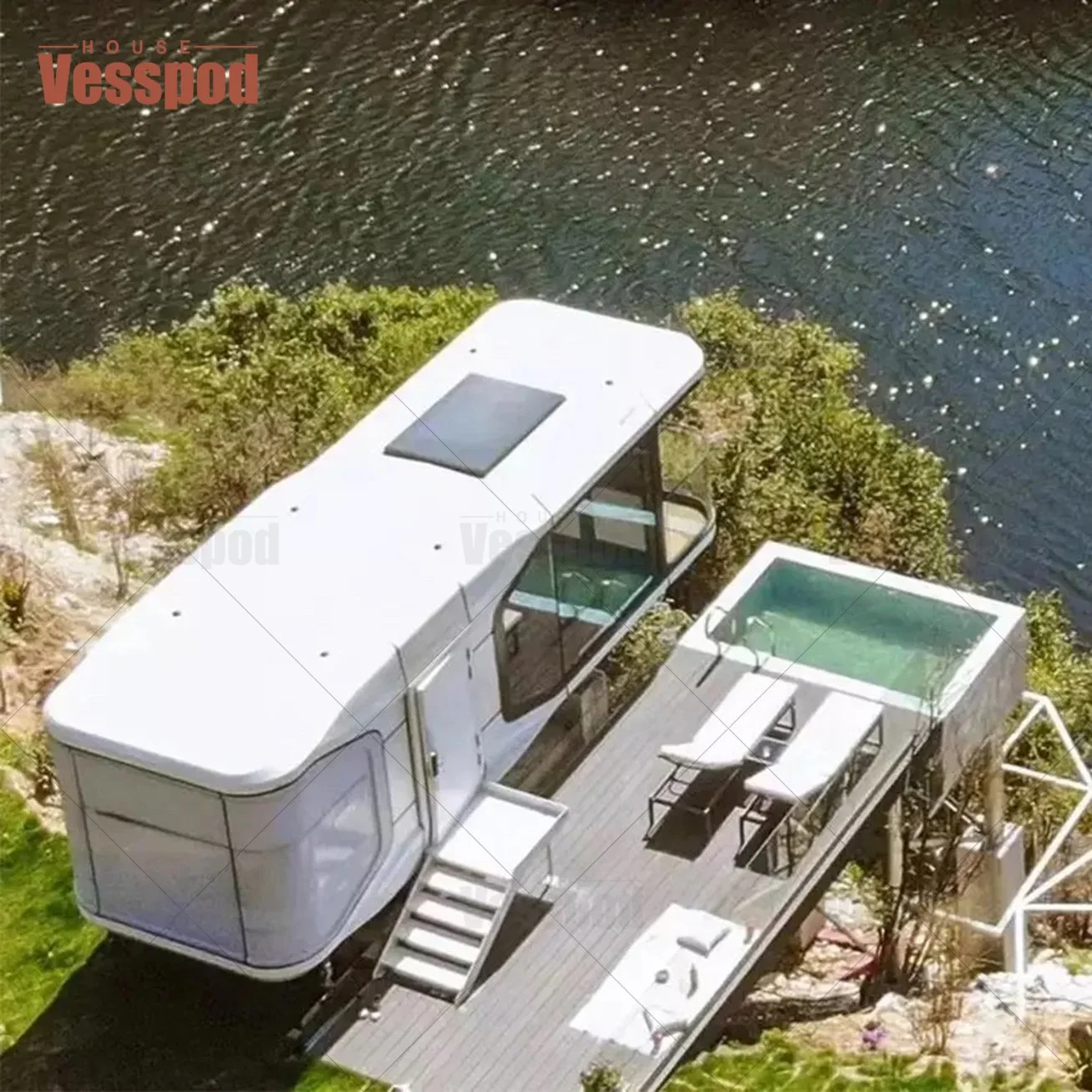 2023 Volferda Vespod Design Prefab House 2 Story Apple Cabin Fertighaus 3 Schlafzimmer 2 Badezimmer 1 Küche Modular Container Vu115 Apple House Capsule House