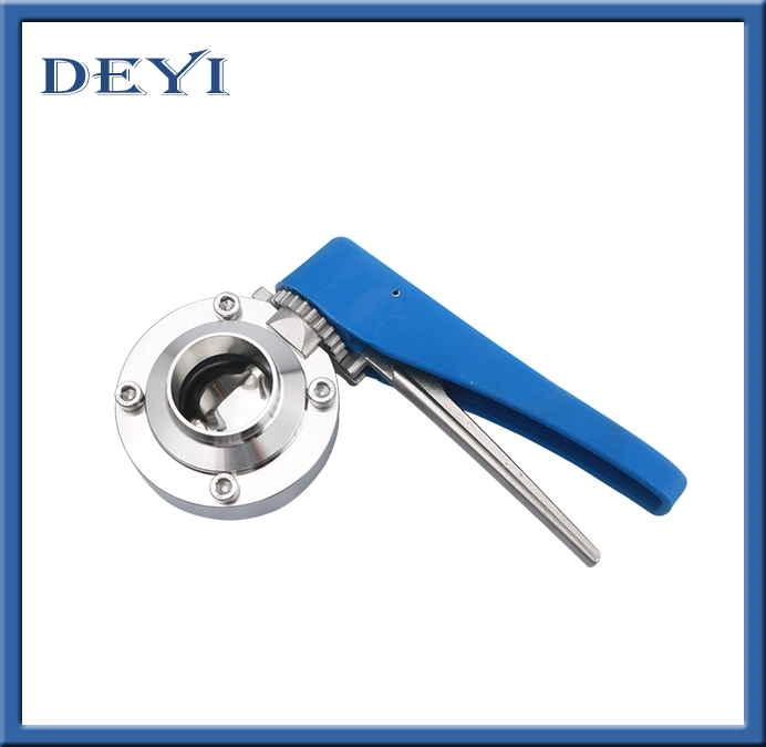 Deyi DN15 DIN SS304/SS316L Clamped Butterfly Valves 4positionepdm/Silicone Gasket Usine Prix avantageux