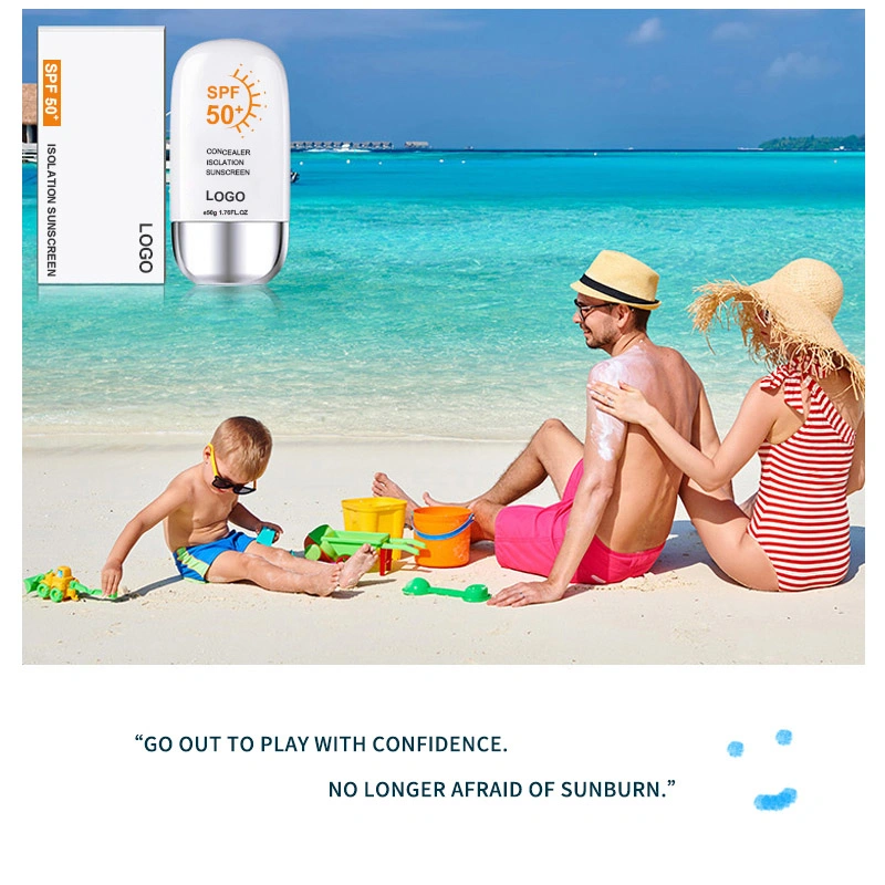 Private Label OEM Body Long Lasting Natural Isolation Sunblock Organic SPF 50+ Sun Lotion Cream Sunscreen